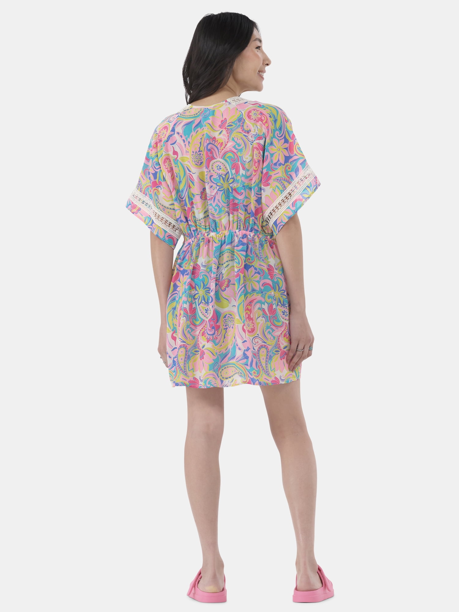 No Boundaries Women's Tie Front Duster Coverup, Sizes XXS-XXL