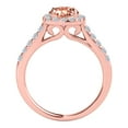thumbnail image 3 of Mauli Jewels Engagement Rings for Women 1.35 Carat Halo Morganite And Diamond Engagement Ring Crafted 4-prong 14k Solid Rose Gold, 3 of 6