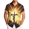 thumbnail image 2 of Yaoyar Mens Casual Holiday Collared Shirts Christian Cross Hawaiian Shirt Funny Short Sleeve Shirts Jesus Button Down Shirt Summer, 2 of 6