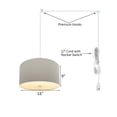 thumbnail image 3 of 2 Light Swag Plug-In Pendant 16"w Light Oatmeal Linen Drum with Diffuser, White Cord, 3 of 6