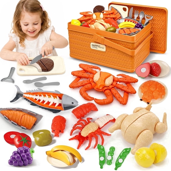 Highfun Food Play Set for Kids, 22PCS Toy Set for Boys Girls