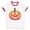 White/Red, variant on Pumpkin Face Ombre Ringer Tee Shirt Unisex Large White/Black