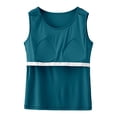 thumbnail image 6 of WEIWEN Camisole Tops for Women Built in Bra Tank Top Bras No Underwire Yoga Tank Tops Casual Summer Running Athletic Workout Padded Cami Shirts Green, XXXXL, 6 of 6