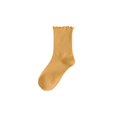 thumbnail image 1 of Calcetines blancos con borde en las orejas para mujer, calcetines de longitud media, calcetines apilados de encaje de color liso, sencillos, de estilo académico, de verano, 1 of 6