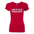 thumbnail image 2 of Wild Bobby Life Is Miami Soccer GOAT Sports Women Slim Fit Junior Tee, Red, Small, 2 of 5