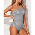 thumbnail image 2 of SURJDE One Shoulder One Piece Swimsuit for Women Tummy Control Bathing Suits Modest Full Coverage Keyhole Swimwear, 2 of 6