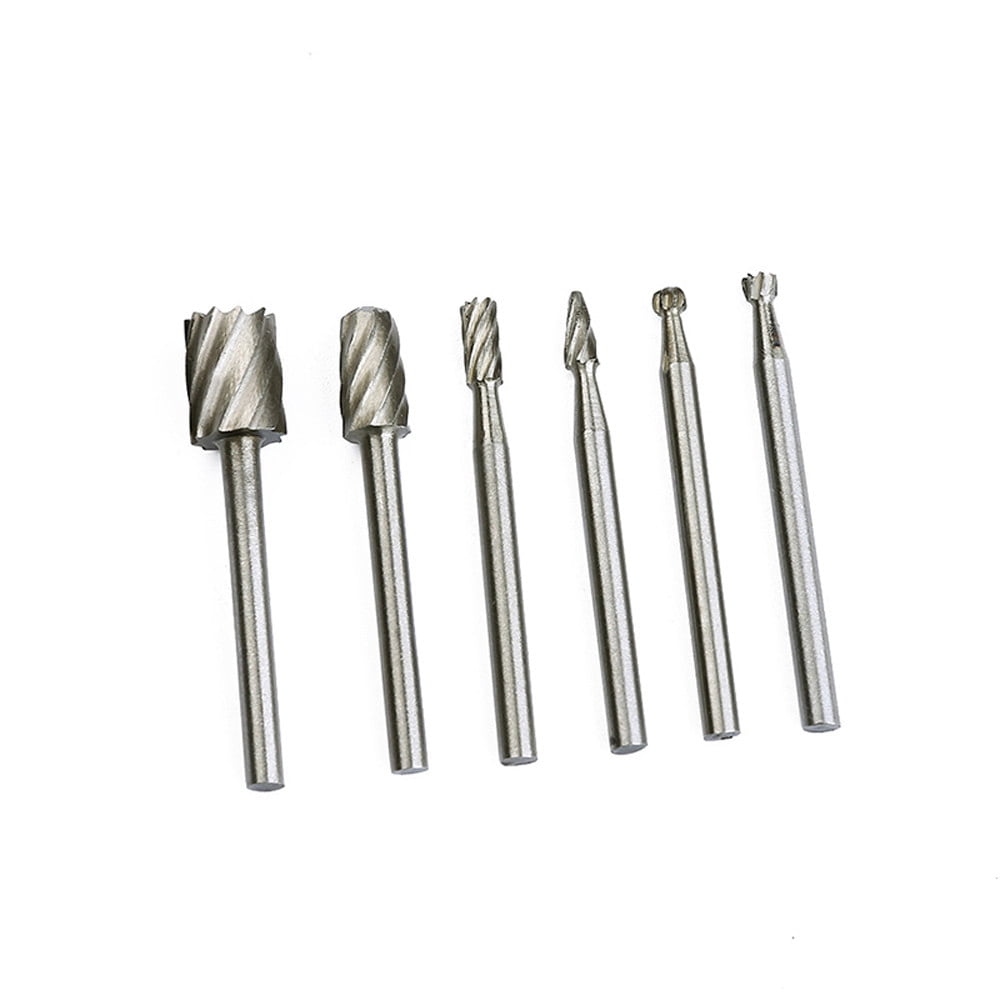 6x Tungsten Steel Carbide Burrs For Rotary Drill Bit Die Grinder Tool 6mm Shank 