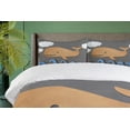 thumbnail image 4 of Ambesonne Animal Duvet Cover Set, Wooden Paper Base Whale, 2-Calking, Grey Blue and Brown, 4 of 6