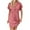 Pink, variant on Summer Fashion Plus Size Dresses for Women Casual Solid Color Short Sleeve V Neck