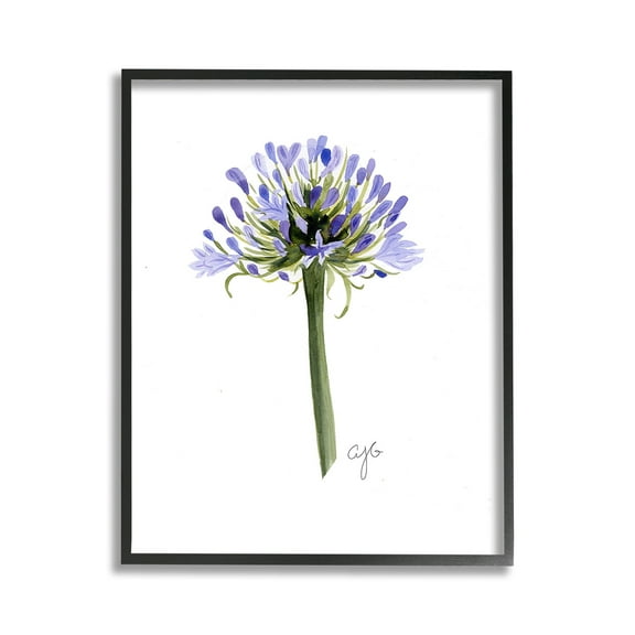 Stupell Industries Minimal Purple Anther Botanical & Floral Painting Black Framed Art Print Wall Art, 11 x 14