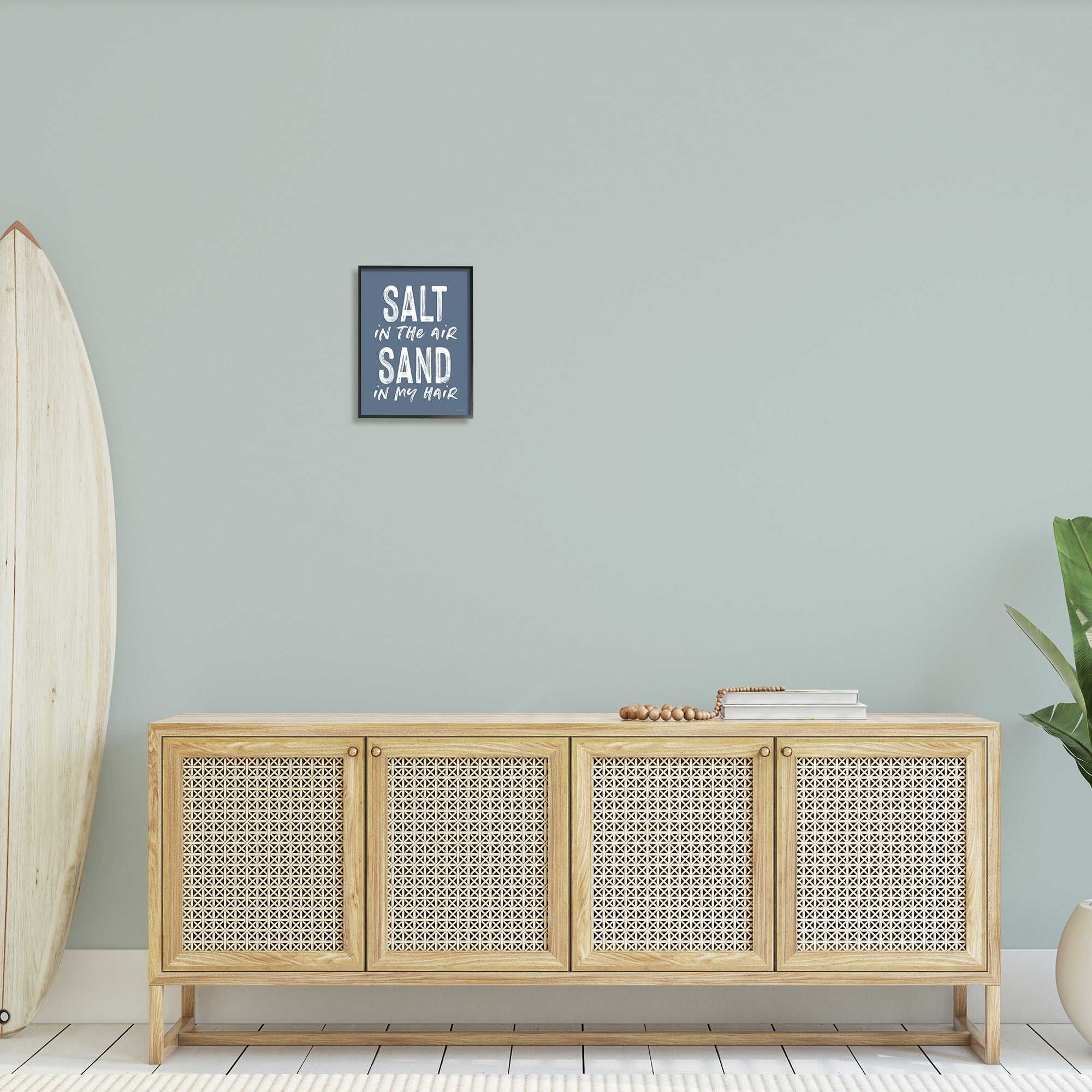 Stupell Industries Salt in Air Sand in Hair Nautical Phrase, 11 x 14,Design by Lettered and Lined