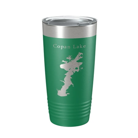 

Copan Lake Map Tumbler Travel Mug Insulated Laser Engraved Coffee Cup Oklahoma 20 oz Green