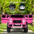 thumbnail image 6 of JOYLDIAS 12V Kids Ride on Car 3 Speeds Licensed Mercedes-Benz Electric Toy with Remote Control, LED Light (Pink), 6 of 9