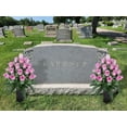 thumbnail image 3 of Sets Artificial Cemetery Flowers,Outdoor Grave Decorations Roses,Beautiful Arrangements Bouquet with Cemetery Vase,Lasting and Non-Bleed Colors (Light Pink), 3 of 5