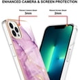 thumbnail image 4 of Compatible with iPhone 13 Pro Max Case iPhone 13 Pro Max Case Ultra Slim Marble Luxury Glossy Rubber Durable Shockproof Protective Phone Case for iPhone 13 Pro Max (6.7") Marble Violet YBT, 4 of 10