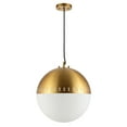 thumbnail image 4 of JONATHAN Y Remy 15.75" Adjustable Iron/Glass Art Deco Mid-Century Globe LED Pendant, Brass Gold, 4 of 6