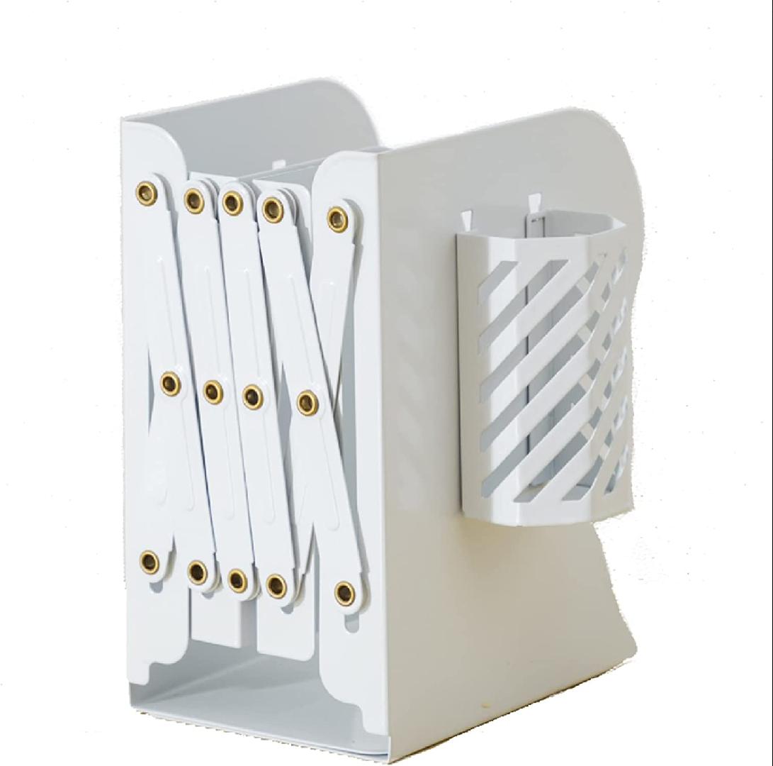 Expandable Bookends, Metal Adjustable Book Ends for Heavy Books, Book