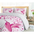 thumbnail image 5 of Ambesonne Animal Duvet Cover Set, Hummingbird Flower Dots, 2-Calking, Pink Fuchsia, 5 of 7