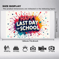thumbnail image 4 of LUUFILx Happy Last Day of School Celebration Banner Background Splatter Print Backdrop Party Supplies Photography Props Colorful Decorations Festival, 4 of 7