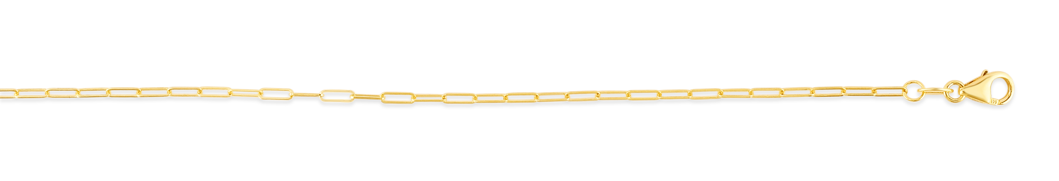 14K 18in Yellow Gold Polished Paperclip Chain with Pear Shaped Lobster Clasp - image 2 of 4