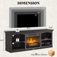 thumbnail image 6 of Papajet 70" Fireplace TV Stand for TVs up to 80", Farmhouse Entertainment Center with 23" Electric Fireplace, Black, 6 of 9