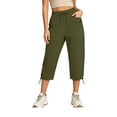 thumbnail image 4 of BUIGTTKLOP Women’s Capri Pants with 7 Pockets Lightweight Quick Dry Cargo Pants for Travel Hiking Summer, 4 of 5