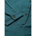 thumbnail image 6 of eloria Women's Fashion Solid Collared Neck Design Kurti WithTrouser, Fabric : Cotton, Color : Teal, Size : X-Small, 6 of 8
