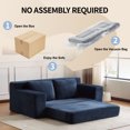 thumbnail image 6 of Living Room Sofas Loveseat Sofa, Comfortable Deep Seat Sofa Bed, Modern Small Corduroy Couch for Living Room Bedroom,Reversible Cushion with Pillows,No Assembly Required, Dark-blue,Comfortable Sofas, 6 of 7