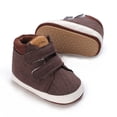 thumbnail image 4 of PFWOWB Baby Boys Girls High-Top Sneakers Double Hook-and-Loop First Walker Shoes with Soft Sole (Coffee,5.5), 4 of 4