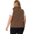 thumbnail image 4 of DARING DIVA Women's Plus Size Lightweight Sleeveless Anorak Cargo Vest 1X Brown, 4 of 6