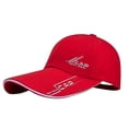 thumbnail image 2 of Women's Fashion Trucker Hat, Adjustable Breathable Mesh Baseball Cap, Ponytail Friendly Outdoor Sun Hat for Daily Casual Wear, Sports, and Travel Red, 2 of 4