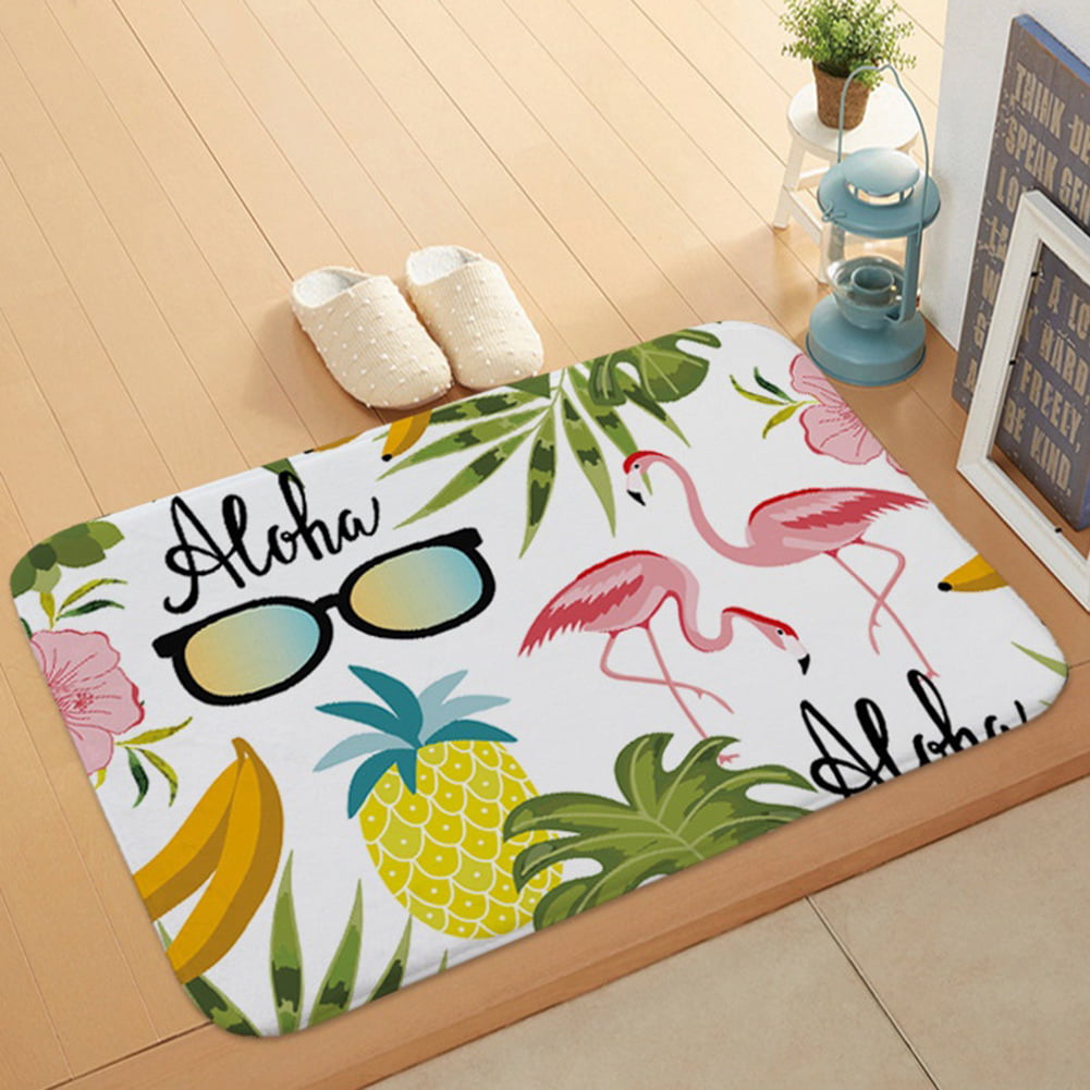 Cute Flamingo Kitchen Bathroom Anti-slip Doormat Carpet Floor Mat Home Decor Lit 