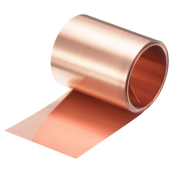 Copper Sheet Roll 2000mm x 40mm x 0.06mm, 99.9% Pure Copper Strip Copper Flashing Metal Foil Plate for DIY Projects