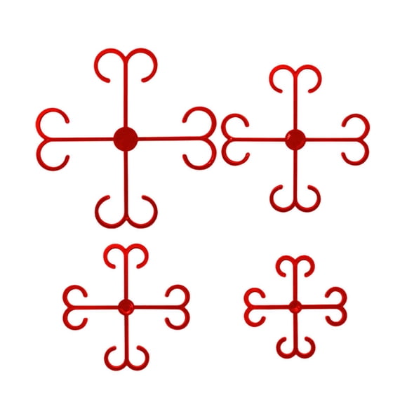 S SERENABLE 4 Pieces Plant Stem Supports Adjustable Trellis for Tomatoes Outdoor Gardens red