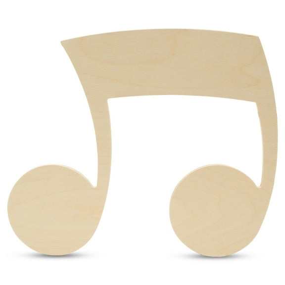 Beamed Musical Note Cutouts 10 x 12-inch, Pack of 50 Wood Door Hanger Blanks to Paint, Wooden Cutouts for Crafts, by Woodpeckers
