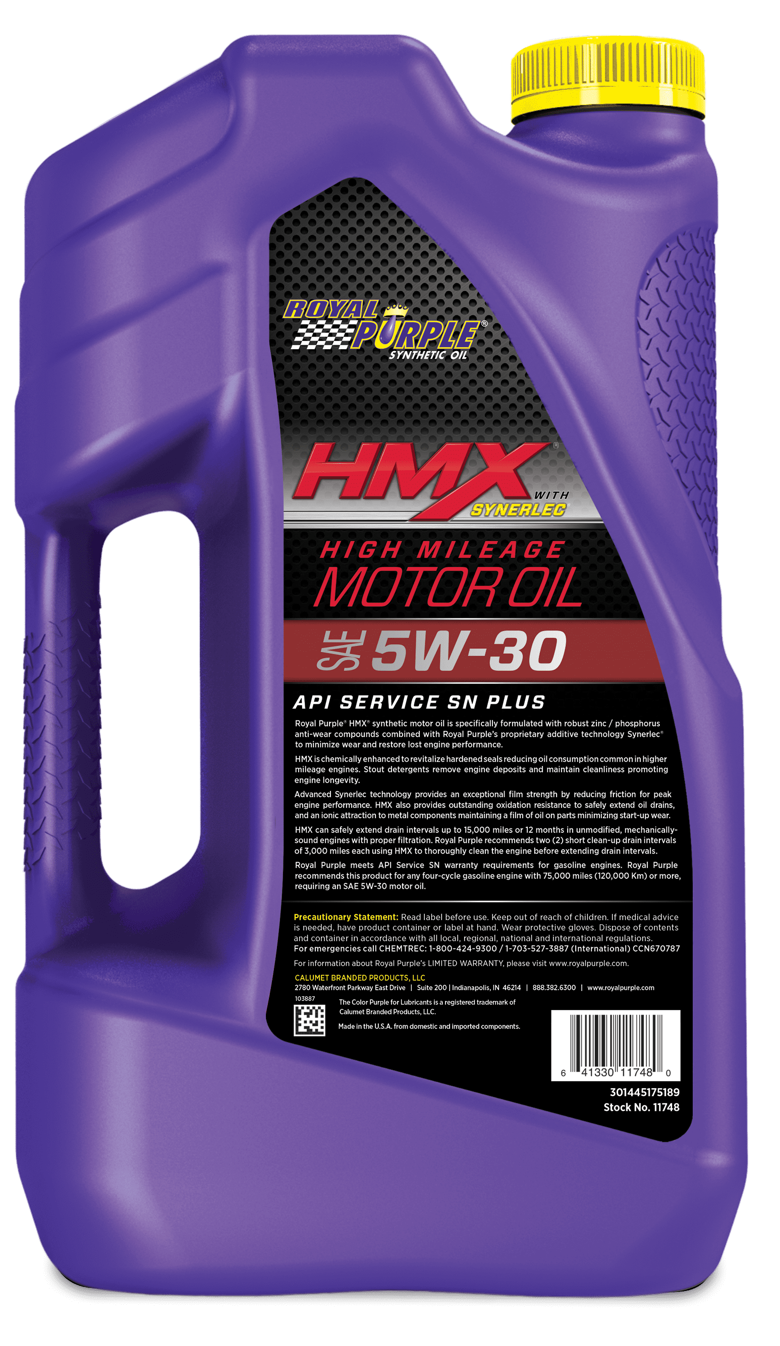 Royal Purple HMX 5W-30 High Mileage Zinc Enhanced Motor Oil, 5