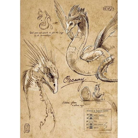 Fantastic Beasts And Where To Find Them (Occamy Sketchbook) MightyPrint™ Wall Art