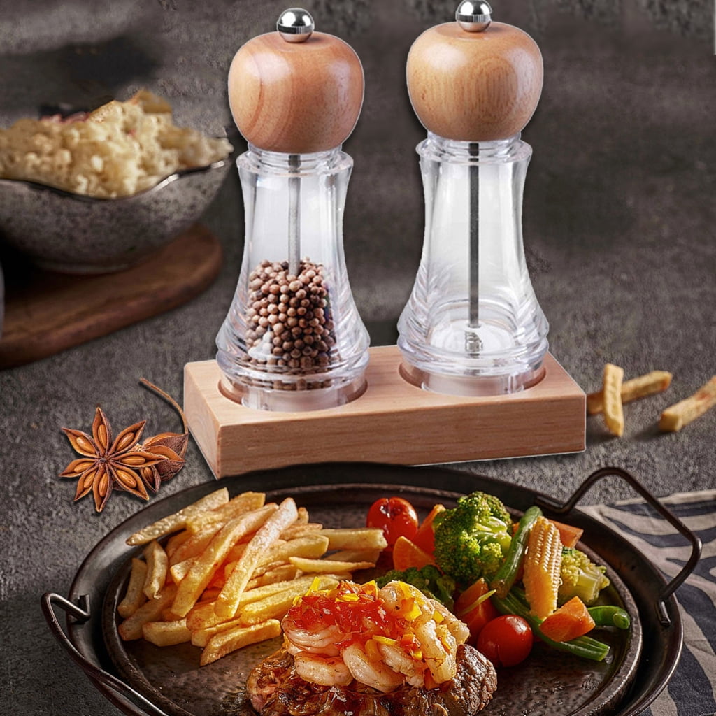 Manual Wood Peppers Grinder Refillable Manual Salts Grinder Peppers Mill Grinder with Adjustable Coarse Easy to