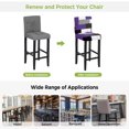 thumbnail image 5 of Purple Grey Geometric Bar Stool Cover Set of 2, Modern Black White Abstract Art Stretch Bar Chair Cover, Removable Washable Pub Counter Stool Chair Slipcover for Kitchen Dining Room Pub Cafe, 5 of 9