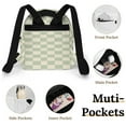 thumbnail image 4 of Sage Green Checkered Pattern Background Small Backpack Cute Mini Backpacks For Woman Lightweight Daypacks, 4 of 8