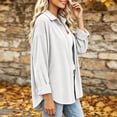 thumbnail image 6 of VBVC Women's Corduroy Button Down Shirt , Ladies' Long Sleeve Collared Blouse , Fall Winter Work Tops For Women, S-2XL, 6 of 7
