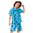 thumbnail image 3 of Kwasome Boys Outfits Toddler Short Sleeve Summer Casual Tops Hawaii Beach Holiday Floral Shirts T Shirt Shorts Outfits Sky Blue Daily Clothes 4-5 Years, 3 of 5