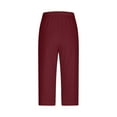 thumbnail image 4 of SNKSDGM Women's Plus Capri Pants for Women Petite Size Womens Summer Pants Petite Summer Women’S Solid Color Casual 3/4 Leggings for Daily Wear, 4 of 4