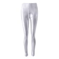 thumbnail image 5 of Womens Shiny Metallic Faux Leather Skinny Leggings, High Waist Stretch Tight Pants for Party Club Silver L, 5 of 6