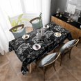 thumbnail image 4 of Vintage Floral Rectangle Tablecloth, Black Dandelion Plants Country Botanical Waterproof & StainResistant Tablecloth, Washable Oil-proof Table Cover for Dining/Party/Wedding/Camping/Buffet 52x70 In, 4 of 9