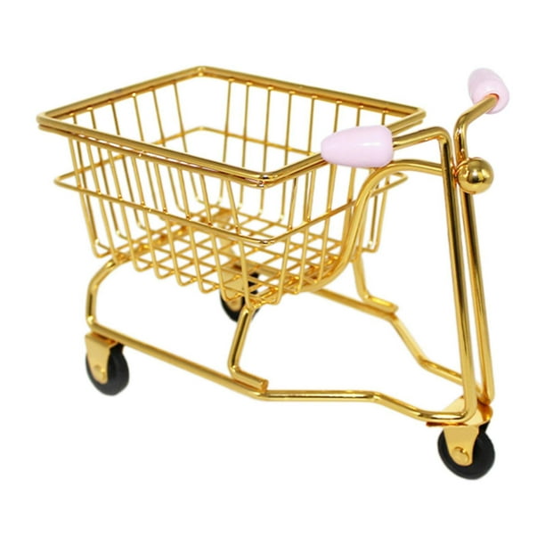Mini carrito de compras Macarena Suministros de oficina juego de rol oro y rosa