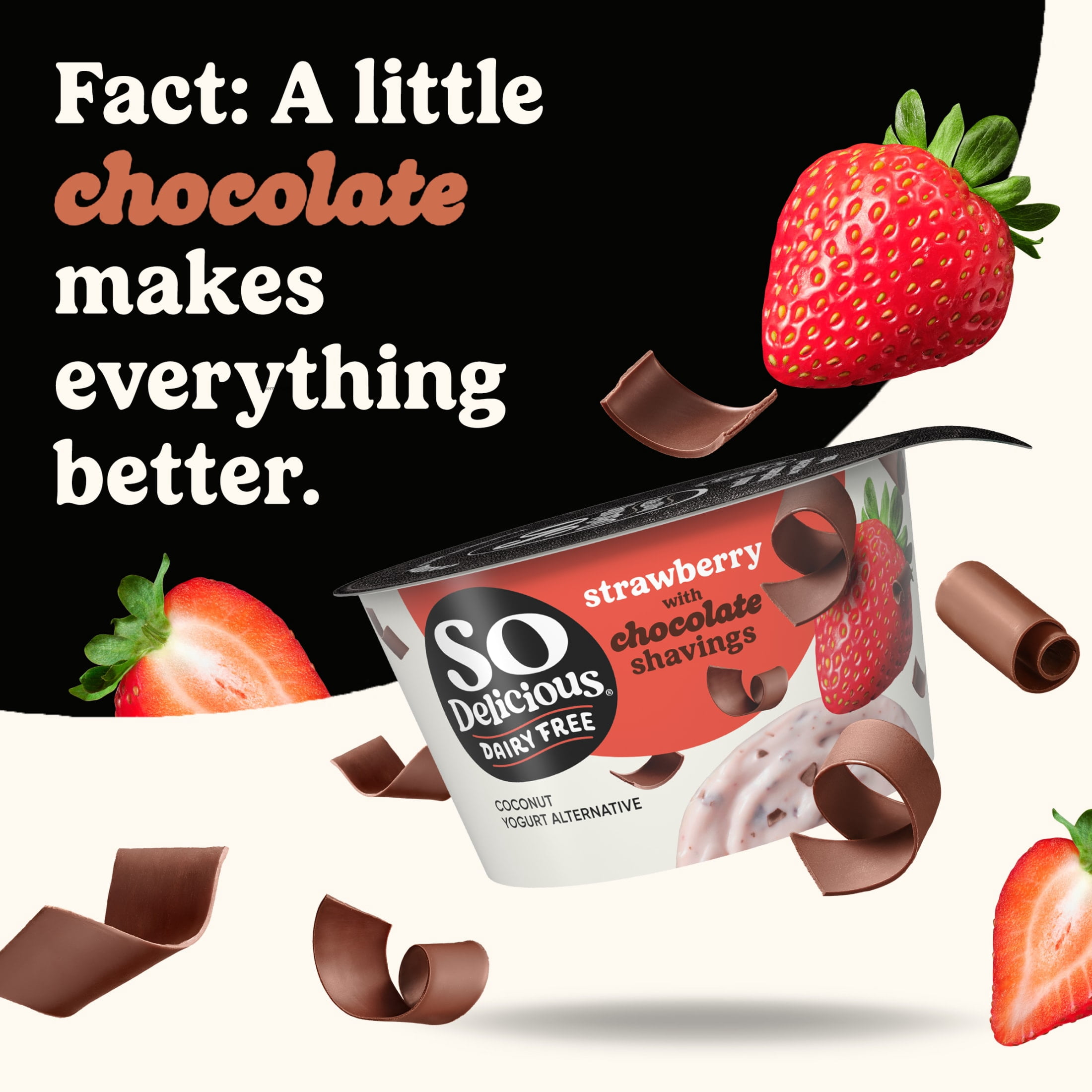 So Delicious Dairy Free Strawberry Coconut Yogurt Alternative with Chocolate Shavings Container, 5.3 oz