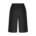 thumbnail image 4 of LYEAA Linen Capris for Women Plus Size Summer Plus Size Wide Leg Pant with Side Slit Solid Casual Trousers, 4 of 7