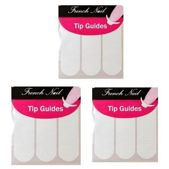 3 Pieces PVC Nail Stickers Stencils Templates Supplies Women Girls Nails Tip Art Guiding Decal Fingernail Decoration Stencil Portable Single Use Accessories
