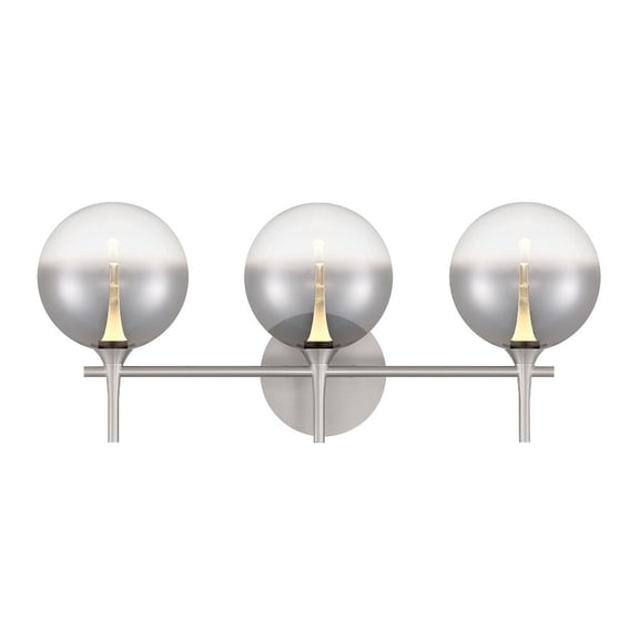 48914-024 Eurofase Lighting Iissa - 12W 3 LED Bath Vanity-10.25 Inch Tall and 23.63 Inch Wide-Nickel Finish-Smoked Glass Color